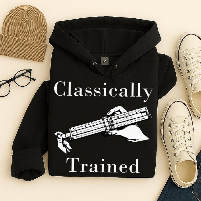 Classically Trained Mechanical Analog Calculator Slide Rule Hoodie