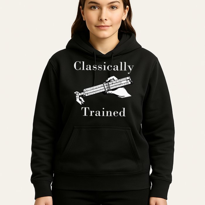 Classically Trained Mechanical Analog Calculator Slide Rule Hoodie
