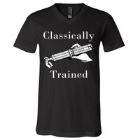 Classically Trained Mechanical Analog Calculator Slide Rule V-Neck T-Shirt
