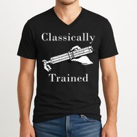 Classically Trained Mechanical Analog Calculator Slide Rule V-Neck T-Shirt