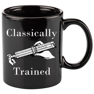 Classically Trained Mechanical Analog Calculator Slide Rule 11oz C Handle Ceramic Mug
