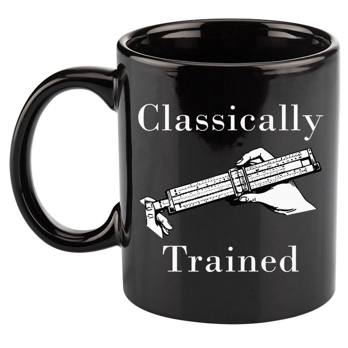 Classically Trained Mechanical Analog Calculator Slide Rule 11oz C Handle Ceramic Mug