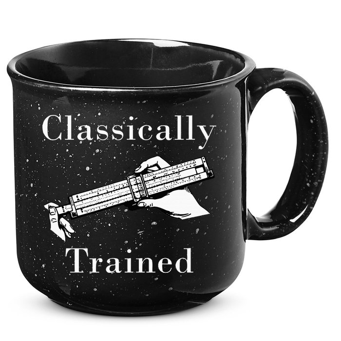 Classically Trained Mechanical Analog Calculator Slide Rule 15oz Campfire Ceramic Mug
