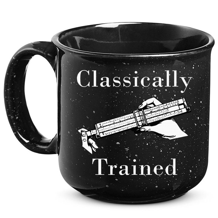 Classically Trained Mechanical Analog Calculator Slide Rule 15oz Campfire Ceramic Mug