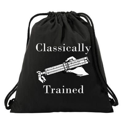 Classically Trained Mechanical Analog Calculator Slide Rule Drawstring Bag