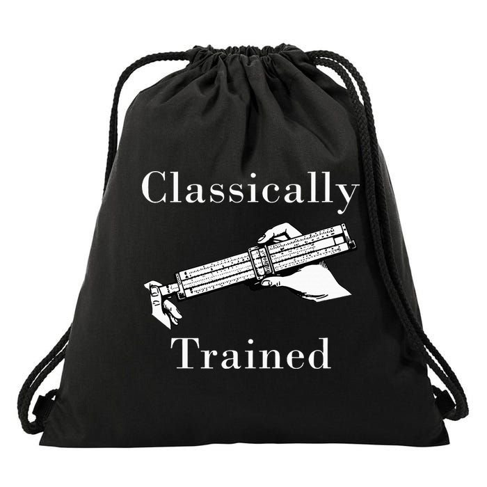 Classically Trained Mechanical Analog Calculator Slide Rule Drawstring Bag