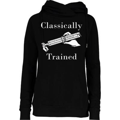 Classically Trained Mechanical Analog Calculator Slide Rule Womens Funnel Neck Pullover Hood