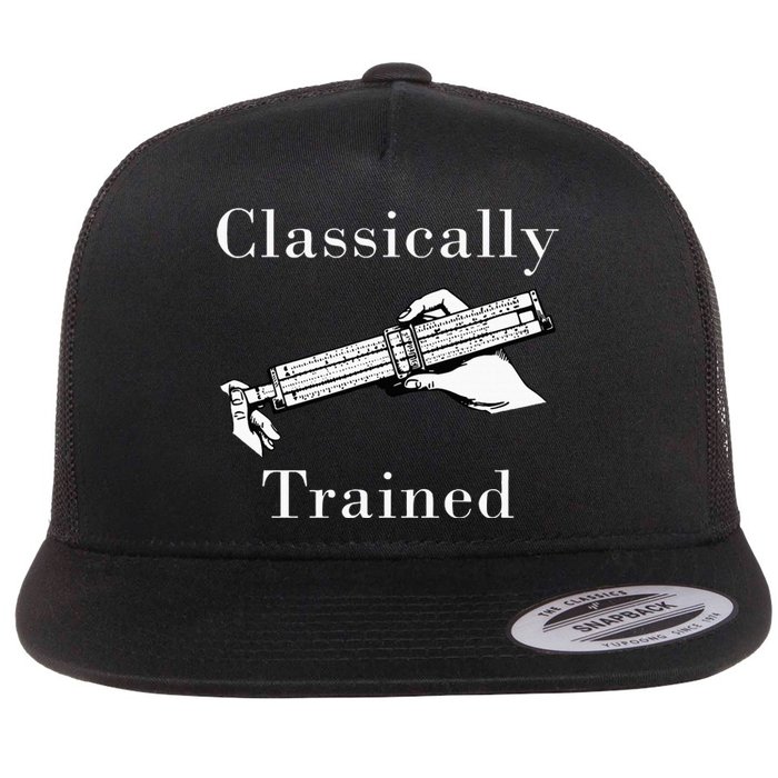 Classically Trained Mechanical Analog Calculator Slide Rule Flat Bill Trucker Hat