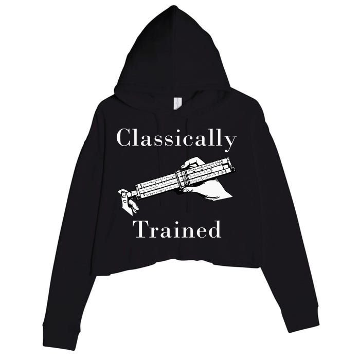 Classically Trained Mechanical Analog Calculator Slide Rule Crop Fleece Hoodie