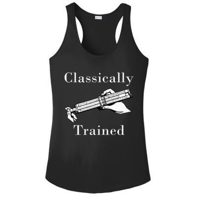 Classically Trained Mechanical Analog Calculator Slide Rule Ladies PosiCharge Competitor Racerback Tank