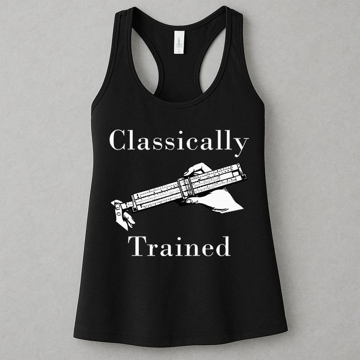 Classically Trained Mechanical Analog Calculator Slide Rule Womens Tank Top