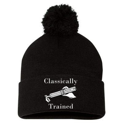 Classically Trained Mechanical Analog Calculator Slide Rule Pom Pom 12in Knit Beanie