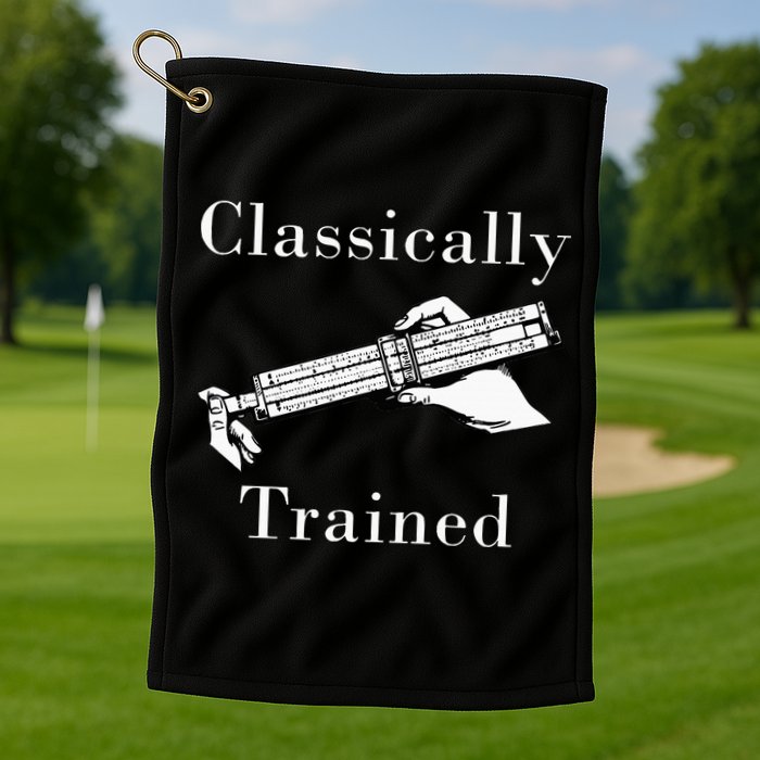 Classically Trained Mechanical Analog Calculator Slide Rule Golf Towel