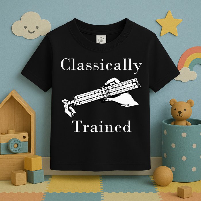 Classically Trained Mechanical Analog Calculator Slide Rule Toddler T-Shirt