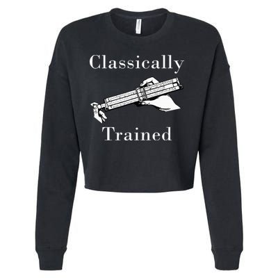 Classically Trained Mechanical Analog Calculator Slide Rule Cropped Pullover Crew