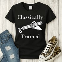 Classically Trained Mechanical Analog Calculator Slide Rule Womens T-Shirt