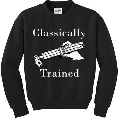 Classically Trained Mechanical Analog Calculator Slide Rule Kids Sweatshirt