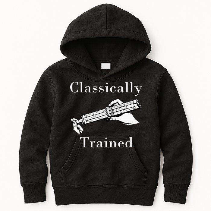 Classically Trained Mechanical Analog Calculator Slide Rule Kids Hoodie