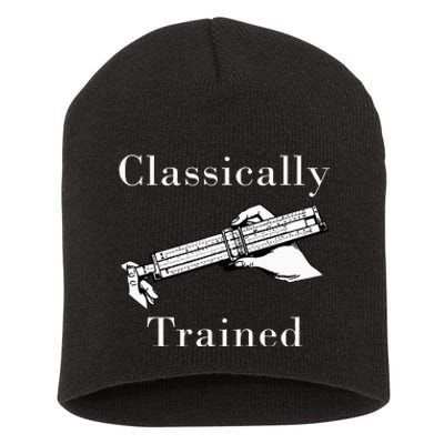 Classically Trained Mechanical Analog Calculator Slide Rule Short Acrylic Beanie