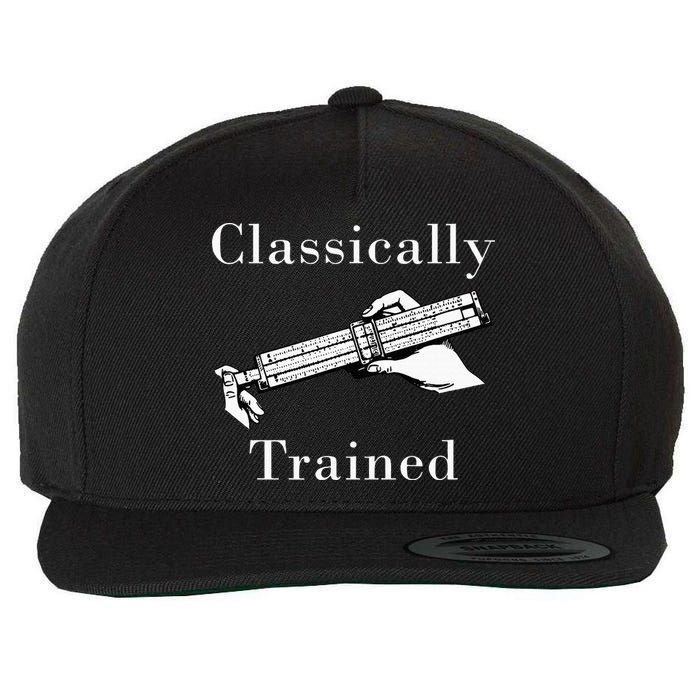 Classically Trained Mechanical Analog Calculator Slide Rule Wool Snapback Cap