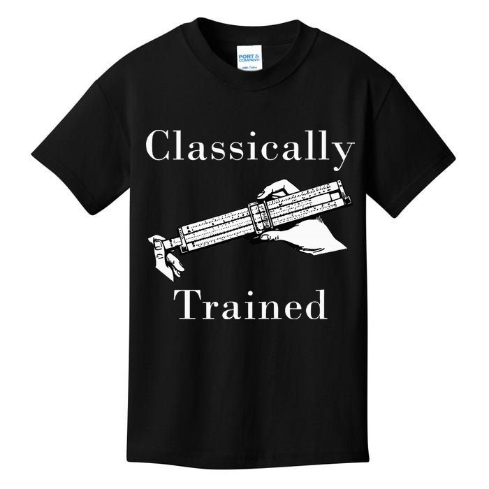 Classically Trained Mechanical Analog Calculator Slide Rule Kids T-Shirt