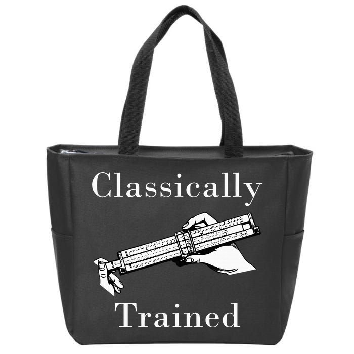 Classically Trained Mechanical Analog Calculator Slide Rule Zip Tote Bag