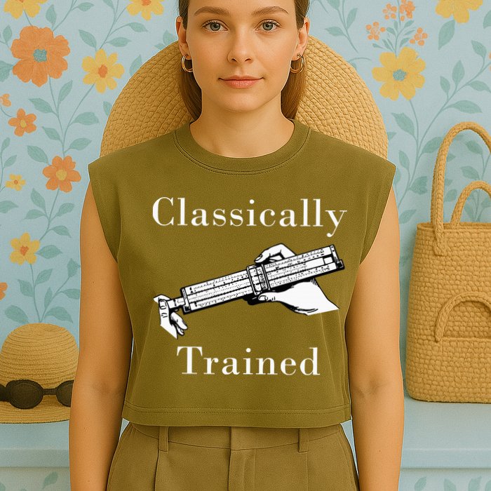 Classically Trained Mechanical Analog Calculator Slide Rule Garment-Dyed Women's Muscle Tee