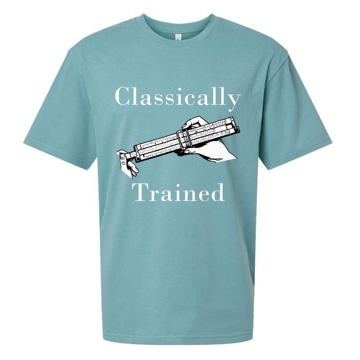 Classically Trained Mechanical Analog Calculator Slide Rule Sueded Cloud Jersey T-Shirt
