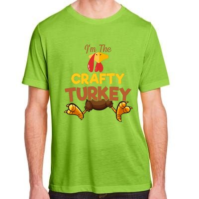 Crafty Turkey Matching Family Group Thanksgiving Gifts  Adult ChromaSoft Performance T-Shirt