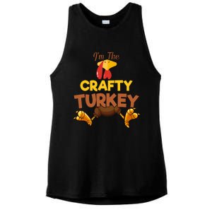 Crafty Turkey Matching Family Group Thanksgiving Gifts  Ladies PosiCharge Tri-Blend Wicking Tank