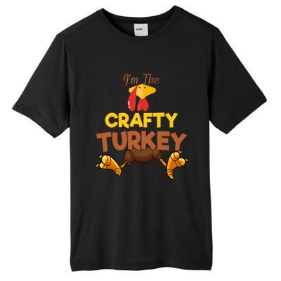 Crafty Turkey Matching Family Group Thanksgiving Gifts  Tall Fusion ChromaSoft Performance T-Shirt