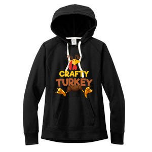 Crafty Turkey Matching Family Group Thanksgiving Gifts  Women's Fleece Hoodie