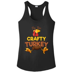 Crafty Turkey Matching Family Group Thanksgiving Gifts  Ladies PosiCharge Competitor Racerback Tank