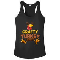 Crafty Turkey Matching Family Group Thanksgiving Gifts  Ladies PosiCharge Competitor Racerback Tank