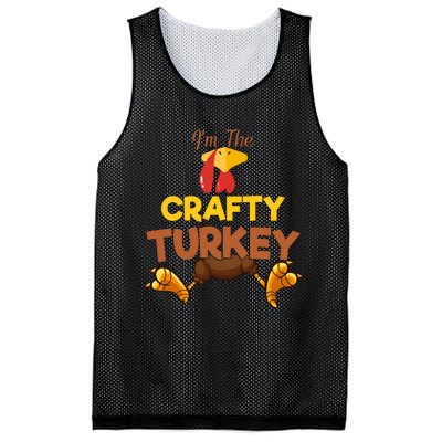 Crafty Turkey Matching Family Group Thanksgiving Gifts  Mesh Reversible Basketball Jersey Tank