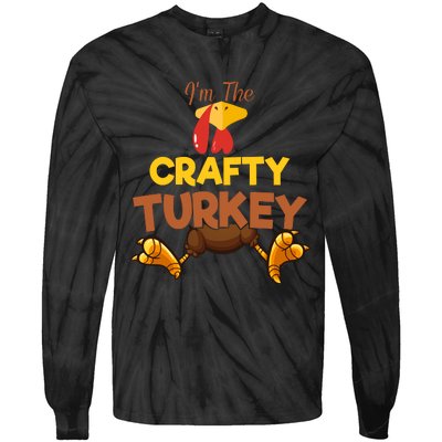 Crafty Turkey Matching Family Group Thanksgiving Gifts  Tie-Dye Long Sleeve Shirt