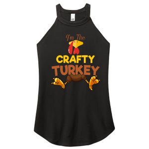 Crafty Turkey Matching Family Group Thanksgiving Gifts  Women's Perfect Tri Rocker Tank