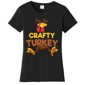 Crafty Turkey Matching Family Group Thanksgiving Gifts  Women's T-Shirt