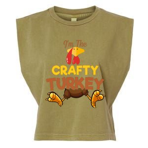 Crafty Turkey Matching Family Group Thanksgiving Gifts  Garment-Dyed Women's Muscle Tee