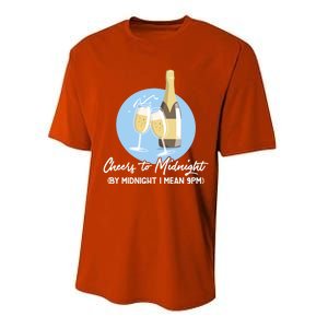 Cheers To Midnight By Midnight I Mean 9pm Cool Gift Performance Sprint T-Shirt