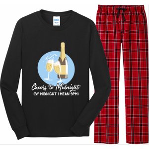 Cheers To Midnight By Midnight I Mean 9pm Cool Gift Long Sleeve Pajama Set