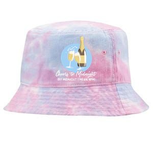 Cheers To Midnight By Midnight I Mean 9pm Cool Gift Tie-Dyed Bucket Hat