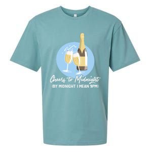 Cheers To Midnight By Midnight I Mean 9pm Cool Gift Sueded Cloud Jersey T-Shirt