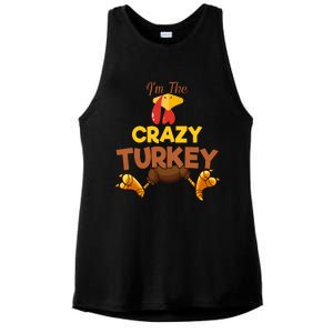 Crazy Turkey Matching Family Group Thanksgiving Gifts  Ladies PosiCharge Tri-Blend Wicking Tank