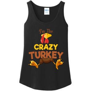 Crazy Turkey Matching Family Group Thanksgiving Gifts  Ladies Essential Tank