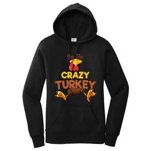 Crazy Turkey Matching Family Group Thanksgiving Gifts  Women's Pullover Hoodie