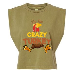 Crazy Turkey Matching Family Group Thanksgiving Gifts  Garment-Dyed Women's Muscle Tee