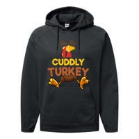 Cuddly Turkey Matching Family Group Thanksgiving Gifts  Performance Fleece Hoodie