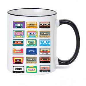 Cassette Tapes Mixtapes 1980s 1990s Radio Music 11oz Black Color Changing Mug