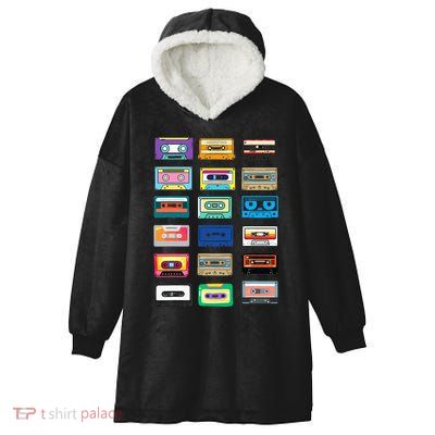 Cassette Tapes Mixtapes 1980s 1990s Radio Music Hooded Wearable Blanket